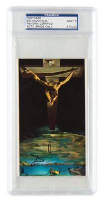 Lot #384 Salvador Dali Signed Postcard - PSA MINT 9 - Image 1