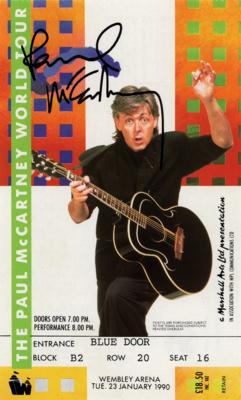 Lot #575 Beatles: Paul McCartney Signed Ticket
