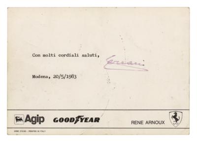 Lot #910 Enzo Ferrari Signed Photograph - Image 1