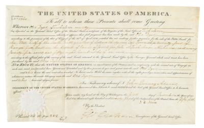 Lot #29 John Quincy Adams Document Signed as President - Image 1