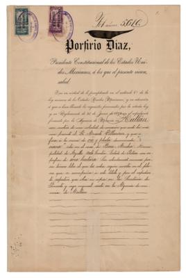 Lot #164 Porfirio Diaz Document Signed - Image 2