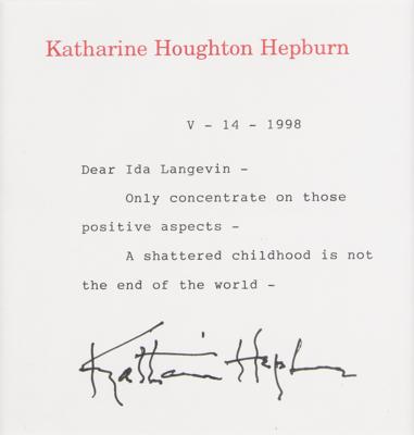 Lot #896 Spencer Tracy and Katharine Hepburn (2) Signed Items - Image 2