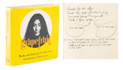 Lot #573 Beatles: John Lennon Signed Book with Original Sketch - Image 1