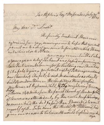 Lot #114 William Wilberforce Autograph Letter Signed - Image 1