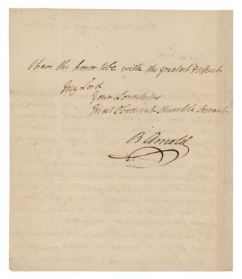 Lot #263 Benedict Arnold ALS with News on Cornwallis and Clinton - Image 1