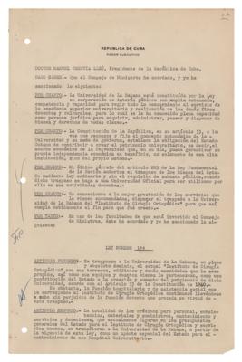 Lot #152 Fidel Castro Document Signed - Image 1
