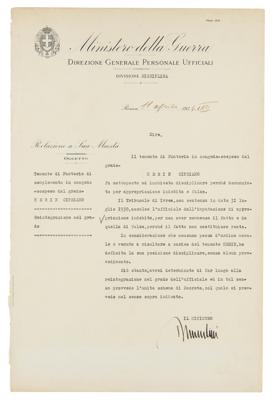 Lot #212 Benito Mussolini Document Signed - Image 1