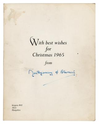 Lot #283 Montgomery of Alamein Signed Christmas Card - Image 1