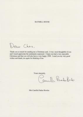 Lot #151 Camilla, Queen Consort Typed Letter Signed - Image 1