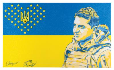 Lot #115 Volodymyr Zelenskyy Signed Original Painting by Oleg Jones - Image 1