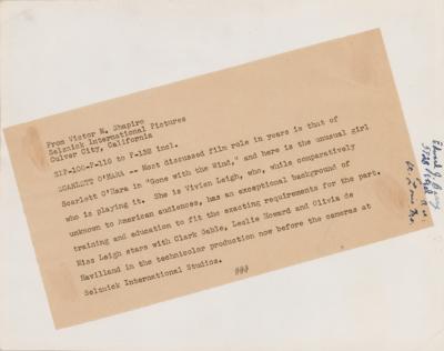 Lot #752 Vivien Leigh Signed Photograph as Scarlett O'Hara - Image 2