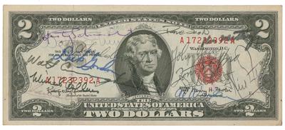 Lot #307 Apollo Astronauts (18) Multi-Signed Two-Dollar Bill - Image 1