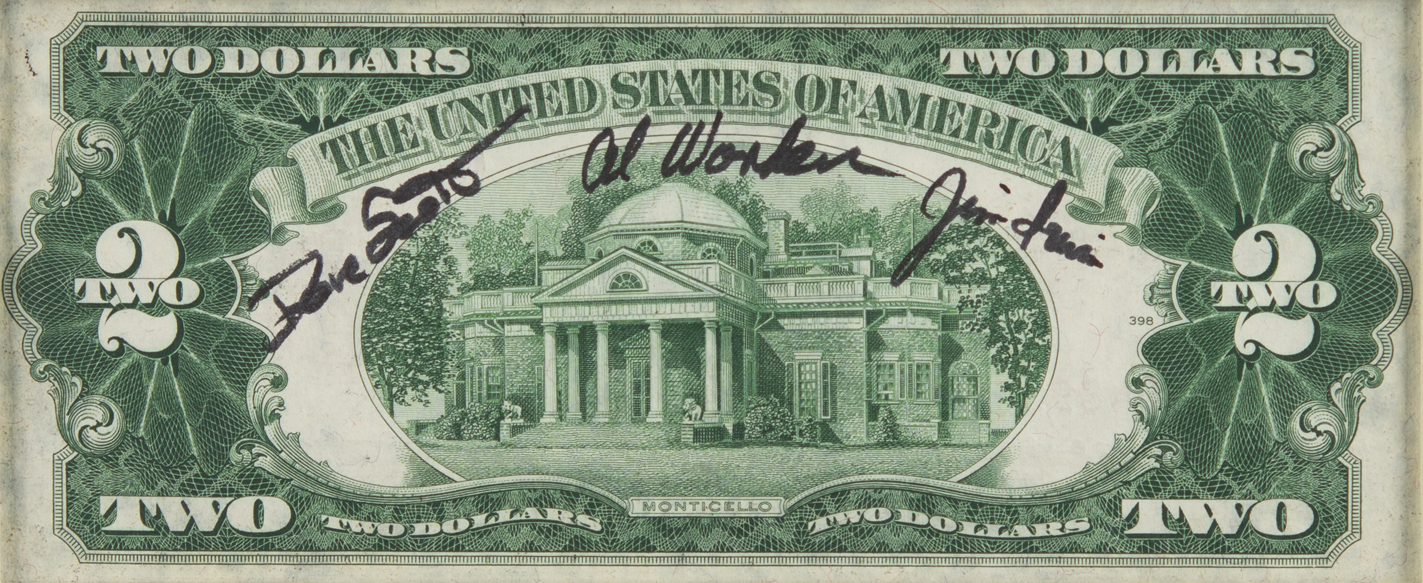 Lot #317 Apollo 15 Flown Two-Dollar Bill with Crew-Signed Statement - Image 3