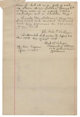Lot #139 John Dillinger: Prosecutor's Archive from First Arrest - Image 1