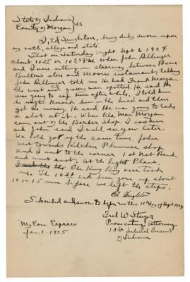 Lot #139 John Dillinger: Prosecutor's Archive from First Arrest - Image 4