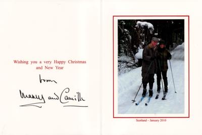 Lot #196 King Charles III and Camilla, Queen Consort Signed Xmas Card - Image 1