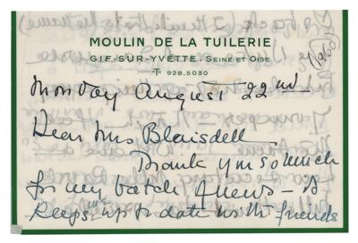Lot #259 Wallis, Duchess of Windsor Autograph Letter Signed - Image 1
