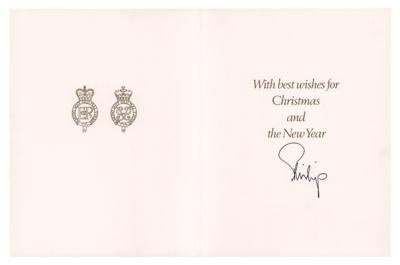 Lot #222 Prince Philip Signed Christmas Card - Image 1