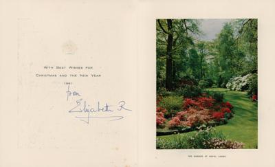 Lot #170 Elizabeth, Queen Mother Signed Christmas Card (1961) - Image 1