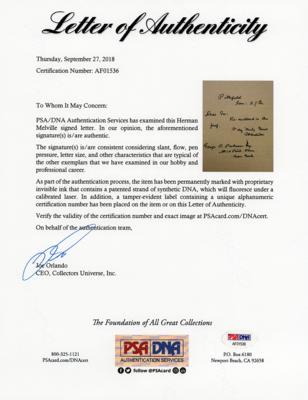 Lot #438 Herman Melville Autograph Letter Signed to George Putnam - Image 2