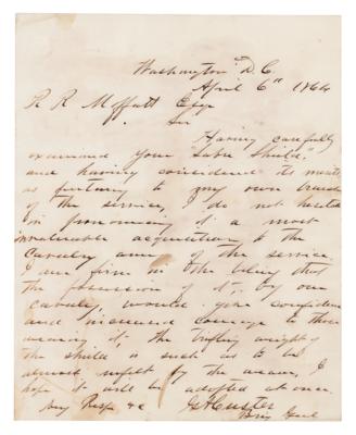 Lot #266 George A. Custer ALS on Cavalry Sabre Shield - Image 1