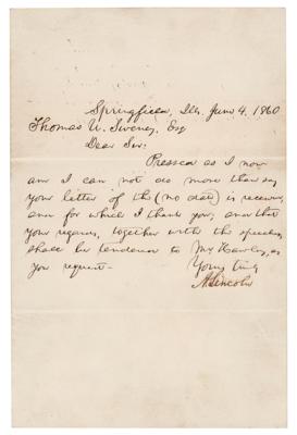 Lot #11 Abraham Lincoln ALS (17 Days After Nomination) - Image 1