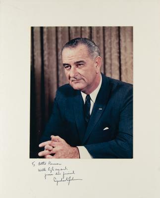 Lot #82 Lyndon B. Johnson Signed Photograph Mount - Image 1