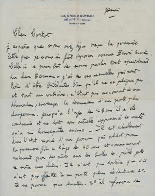 Lot #644 Francis Poulenc Autograph Letter Signed to Alfred Cortot - Image 1