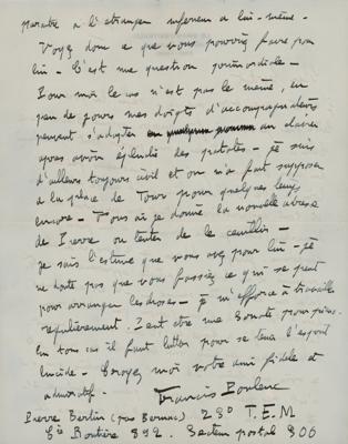 Lot #644 Francis Poulenc Autograph Letter Signed to Alfred Cortot - Image 2