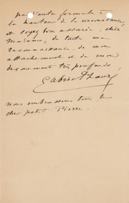 Lot #532 Gabriel Faure Autograph Letter Signed - Image 6