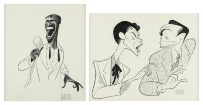 Lot #367 Al Hirschfeld: Frank Sinatra and Sammy Davis, Jr. Drawings - Image 1