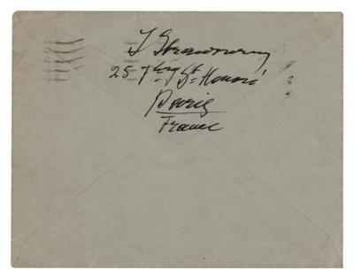 Lot #659 Igor Stravinsky Signed Mailing Envelope - Image 1
