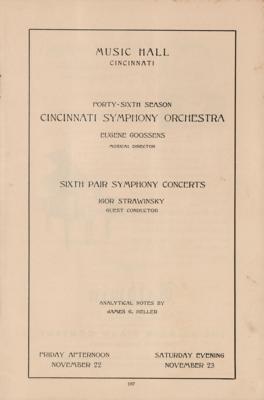 Lot #660 Igor Stravinsky Signed Program (1940) - Image 2