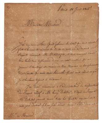 Lot #593 Pierre Baillot Letter Signed - Image 1
