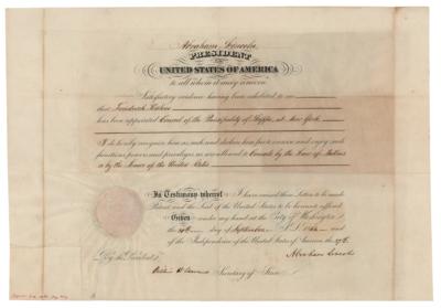 Lot #12 Abraham Lincoln Recognizes a Foreign Diplomat in Civil War - Image 1