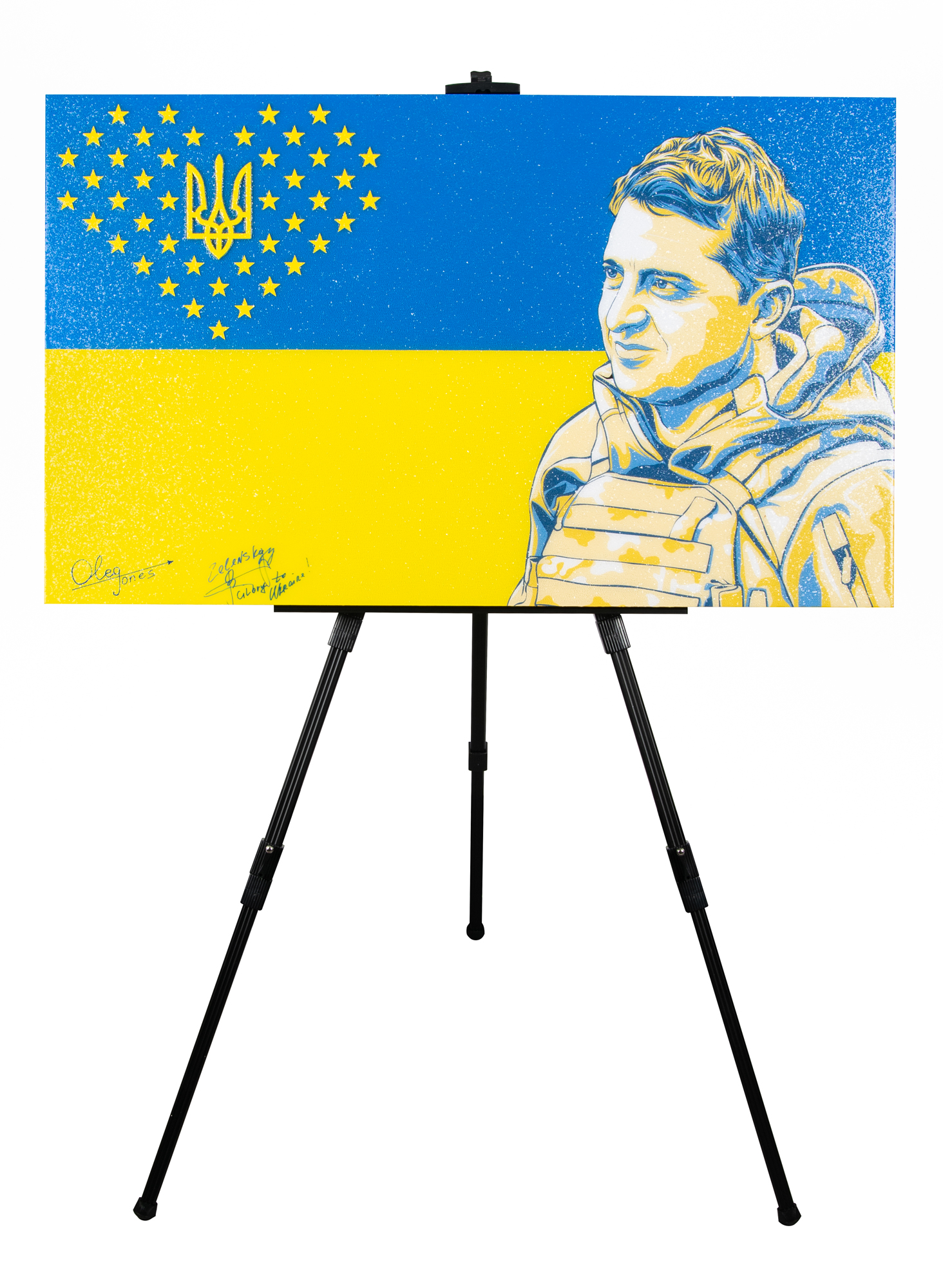 Lot #115 Volodymyr Zelenskyy Signed Original Painting by Oleg Jones - Image 3