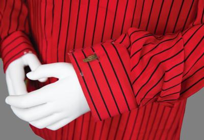 Lot #8083 Prince's Custom-Made Red Striped Shirt with 
