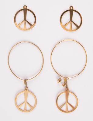Lot #8067 Prince's Stage-Worn Peace Earrings and Boot Chams (4) from the Lovesexy Tour - Image 1