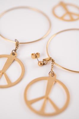 Lot #8067 Prince's Stage-Worn Peace Earrings and Boot Chams (4) from the Lovesexy Tour - Image 2