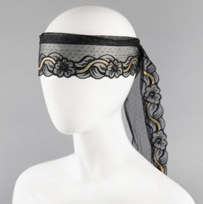 Lot #8008 Prince's Screen- and Stage-Worn 'Purple Rain' Black-and-Silver Lace Mask - Image 1