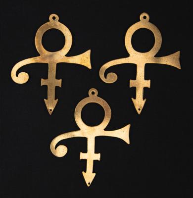 Lot #8129 Prince 'Love Symbol' Metal Charm Test Prototypes (3) - Image 1