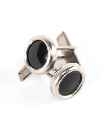 Lot #8044 Prince's Silver-and-Black Parade Tour Cufflinks - Image 1