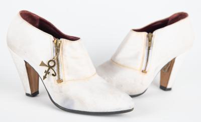 Lot #8118 Prince's Stage-Worn Custom-Made White High-Heeled Boots - Image 1