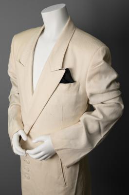 Lot #8189 Prince's Stage-Worn White Double-Breasted Silk Jacket - Image 1