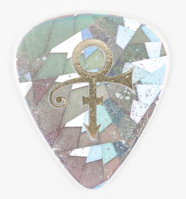 Lot #8180 Prince's Stage-Used Holographic 'Love Symbol' Guitar Pick - Image 1