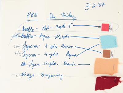 Lot #8024 Prince Collection of (350+) Dyed Fabric Samples for the Purple Rain, Parade, and Sign o' the Times Tours (1985-1987) - Image 10