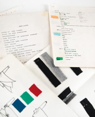 Lot #8059 Sign o' the Times Hand-Drawn Outfit Designs with Preliminary Wardrobe Documents - Image 1