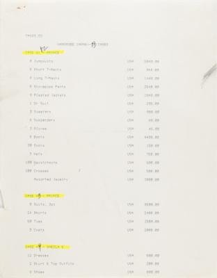 Lot #8059 Sign o' the Times Hand-Drawn Outfit Designs with Preliminary Wardrobe Documents - Image 6