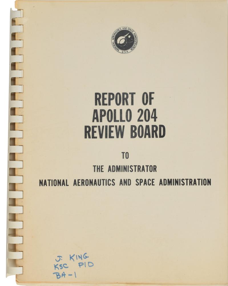 Jack King's Apollo 204 Review Board Report | RR Auction