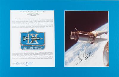 Lot #9131 Tom Stafford's Gemini 9 Flown Patch with Signed Photograph - Image 1